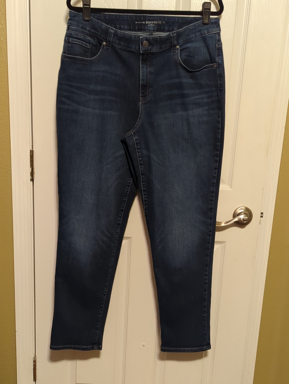 Chico's Dark Blue Ankle Boyfriend Jeans EUC